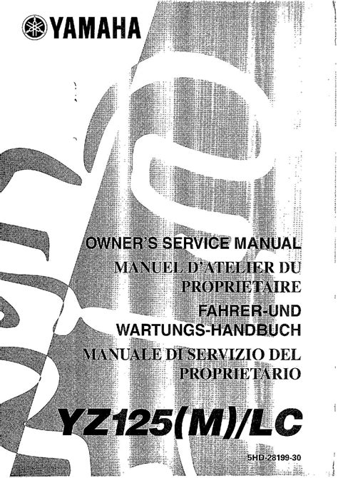 Yamaha Yz125 M Lc 2000 Motorcycle Service Manual