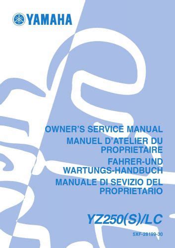 Yamaha Yz250 S Lc Complete Workshop Repair Manual 2004
