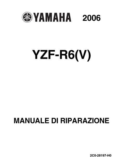 Yamaha Yzf R6 2006 2007 Manuale Servizio Officina R6 Italiano