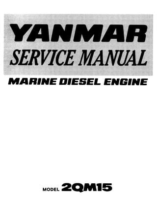 Yanmar 2qm15 Diesel Engine Factory Service Manual