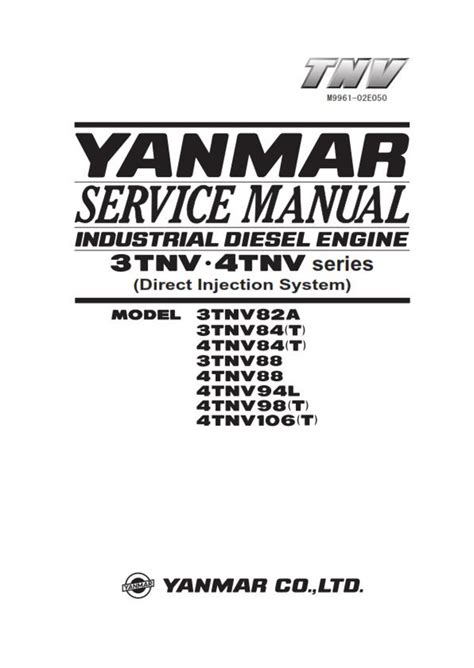 Yanmar 3tnv 4tnv Series Industrial Engines Service Repair Manual Download