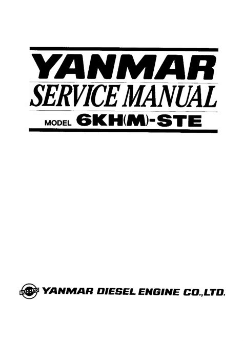 Yanmar 6kh M Ste Engine Full Service Repair Manual