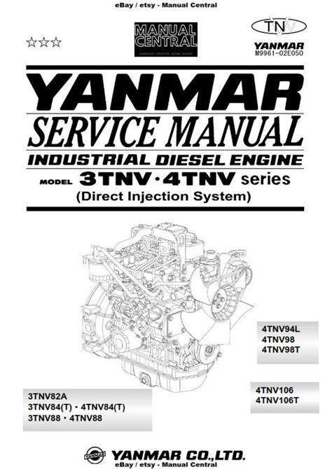 Yanmar Industrial Diesel Engine 3tnv 4tnv Series Service Repair Manual Instant Download