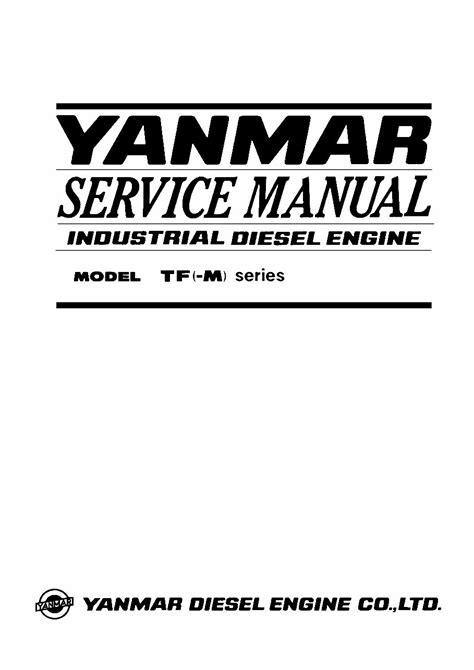 Yanmar Industrial Diesel Engine Tf M Series Service Repair Manual Instant Download