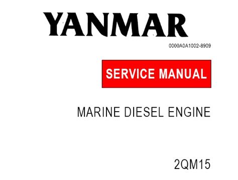 Yanmar Marine Diesel Engine 2qm15 Service Repair Manual Instant Download