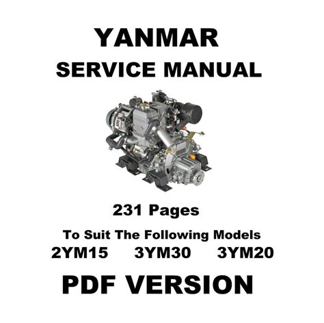 Yanmar Marine Diesel Engine 3ym30 3ym20 2ym15 Service Repair Workshop Manual Download