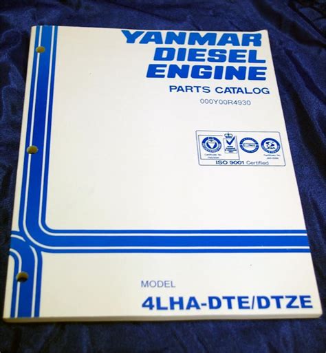 Yanmar Marine Parts Manual 4lha Dtze