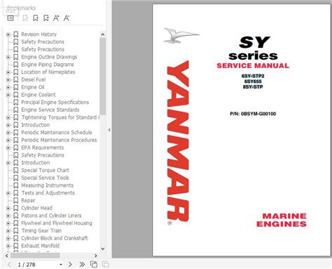 Yanmar Sy Series Engine Marine Inboard Service Manual