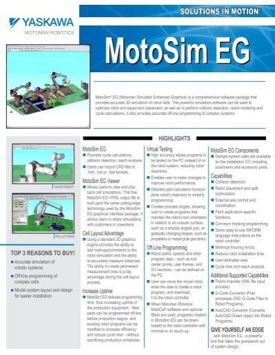 Yaskawa Motosim Eg Operation Manual Motoman