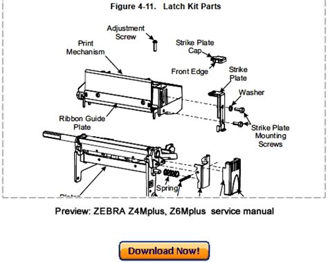 Zebra Z4mplus Z6mplus Thermal Label Printer Service Maintenance Manual Download