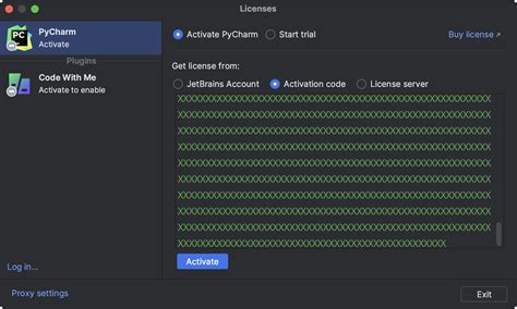 activation code of pycharm, Pycharm license activation dialog
