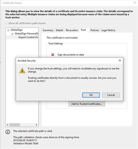 add trusted certificate to adobe reader, Cannot add trusted certificate in acrobat reader,