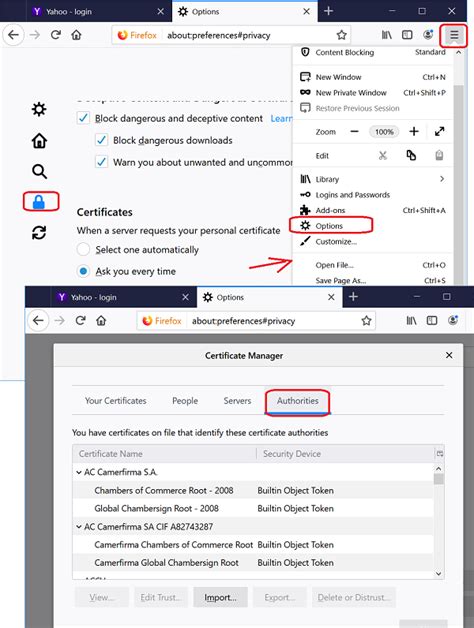 adding certificates to firefox, Firefox certificate error. Magma installation on ubuntu 20.04 – magma