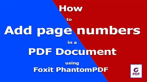 adding page numbers in foxit pdf, Add page numbers to pdf