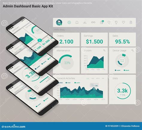 admin dashboard ui mobile app, Mobile dashboard admin ui app design responsive mockups flat management 3d template stock preview concept. Flat design responsive admin dashboard ui mobile app with 3d mockups