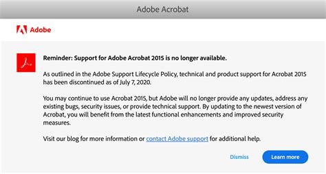 adobe acrobat end of support, Adobe acrobat reader end of support