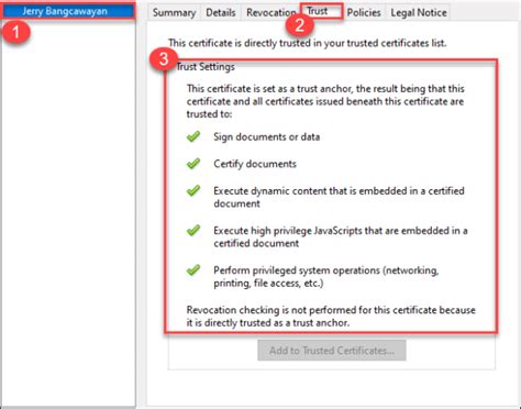 adobe acrobat trusted certificates, Manual configure trust in adobe acrobat