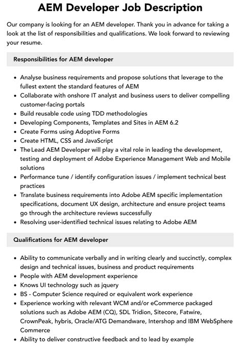 adobe aem developer job description, Aem skills. What does an aem developer do?