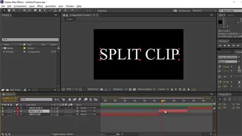 adobe after effects split clip, 