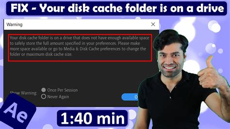 adobe after effects your disk cache folder is on a drive, How to empty your adobe after effects cache. 100gb presume