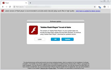adobe flash player is out of date scam, Find out which web browsers still support flash