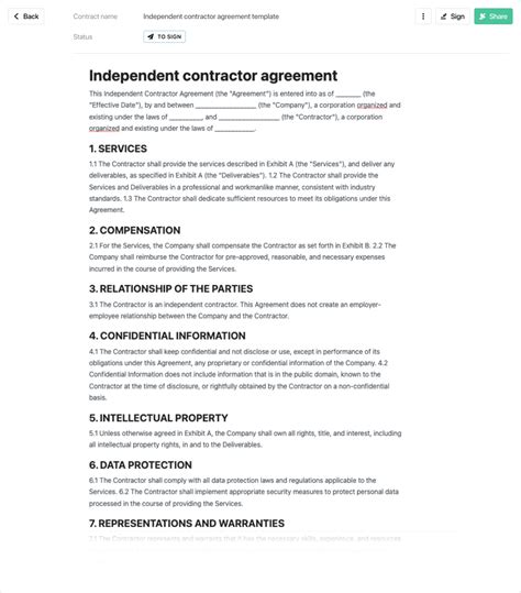 Agreement Template For Contractors