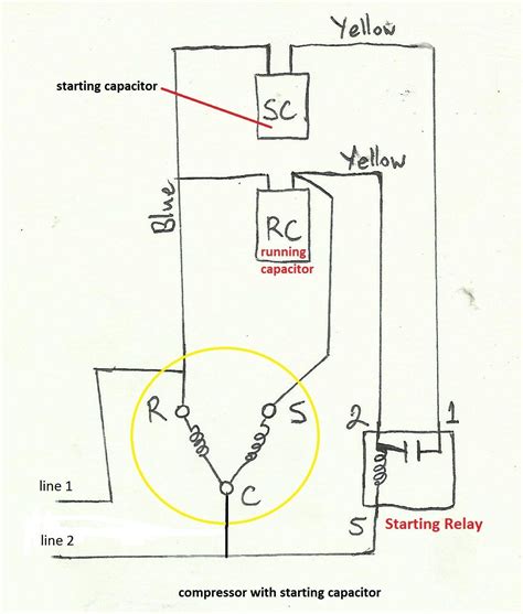 air compressor capacitor wiring diagram 