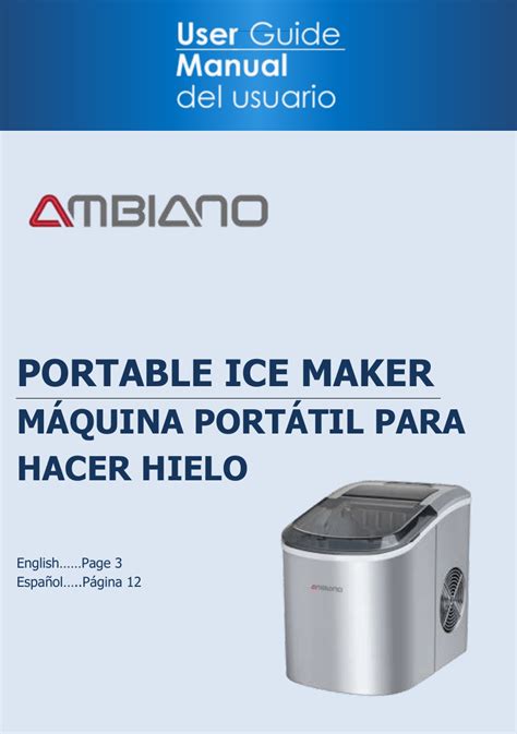 ambiano ice maker manual