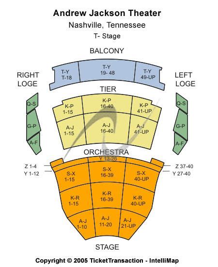 Andrew Jackson Hall Seating Chart