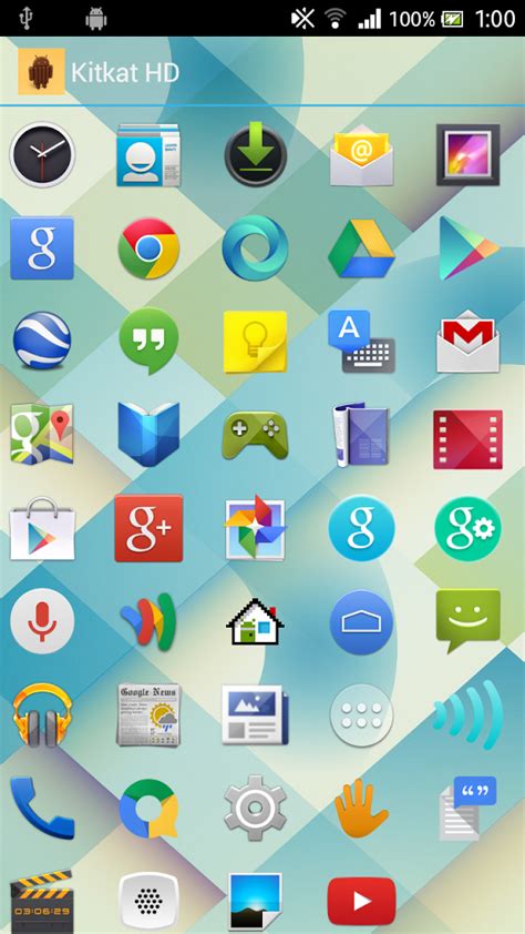 android kitkat home icon, Kitkat drawer simplified contain. Getting to know the android kitkat home screen