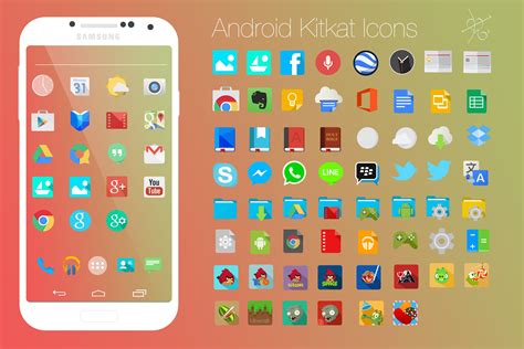 android kitkat icon pack, Android kitkat icon