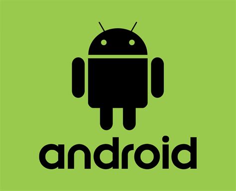 android os text icon, Android operating system logo icon symbol with name black design