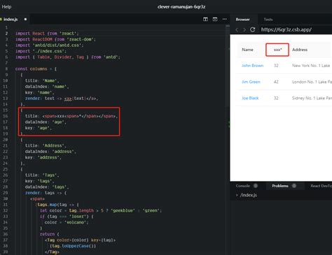 ant design table custom header, Ant design editable table cells