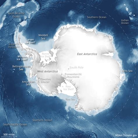 antarctica ice wall map
