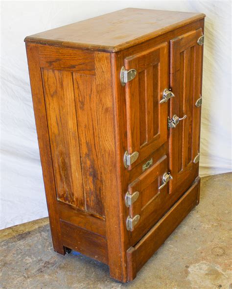 antique wooden ice chest