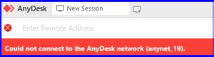 anydesk error anynet 19, How to fix the could not connect anydesk network error? help is. Anydesk auto accept