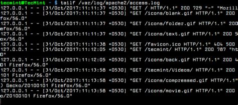 apache logs in linux, 5: web logs from apache web server