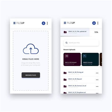 app design to upload file, File management app design on behance