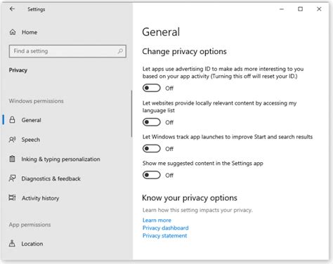 app privacy settings windows 1.0, How to have more privacy with windows (step-by-step). Privacy windows settings microsoft these general options