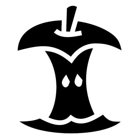 apple core icon 16-bit, Apple core special flat icon