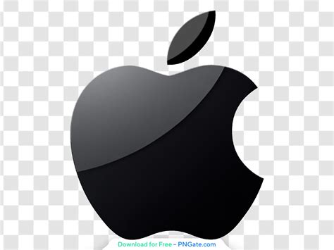 apple logo icon black, Black apple logo on transparent background