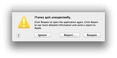 application itunes quit unexpectedly, The application microsoft excel quit unexpectedly error