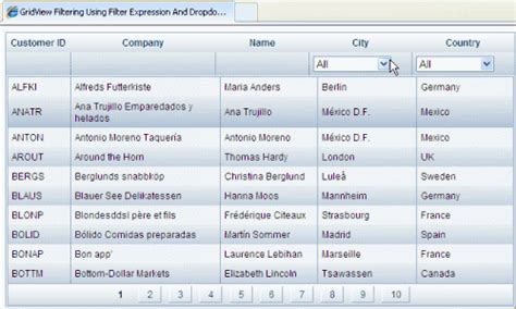 Asp Net Catalog Filter Gridview With Dropdownlist