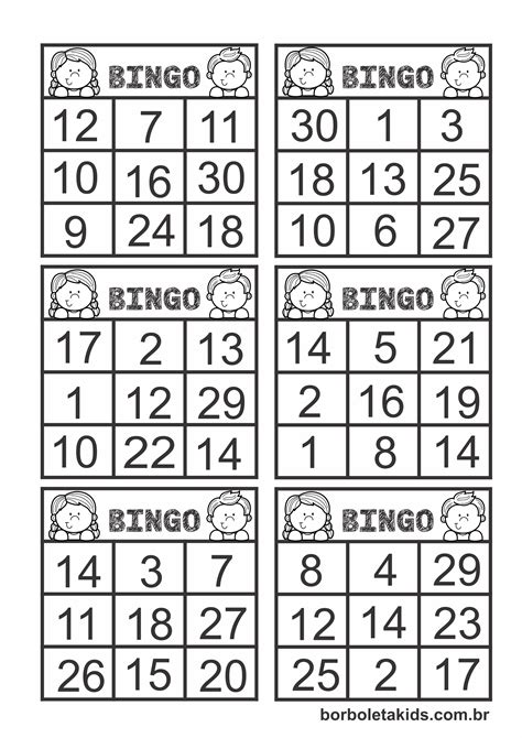 atividade bingo