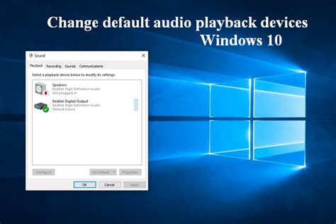 audio playback devices windows 10, Change default audio playback device in windows 10. Playback device audio windows default change settings sound panel control tutorials if