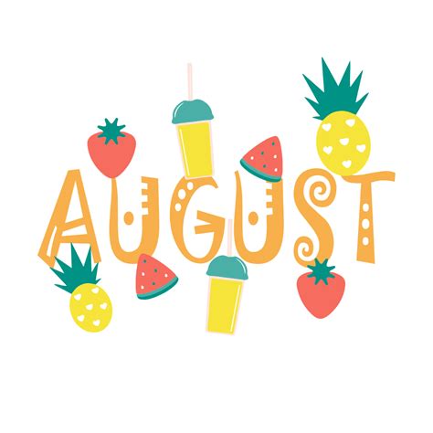 august clip art with no background, August calendar clipart