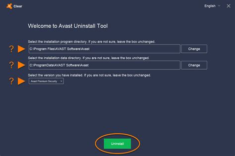 avast will not uninstall, 