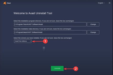 avastclear.exe, Download avast uninstaller