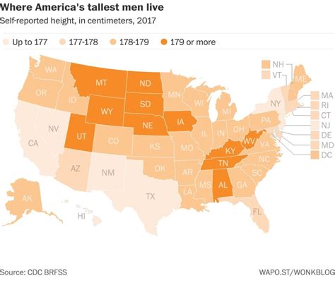 average us male height, Average height male usa state map states 40s under united tall america comments general mapporn reddit mapmania. Average male height in the usa by state (under 40s) : r/tall