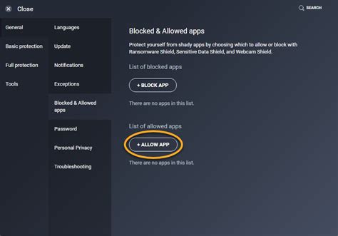 avg blocked and allowed apps, Avg antivirus – agrimaster. Avg antivirus scan menu blocked allowed apps agrimaster interface panel general left select